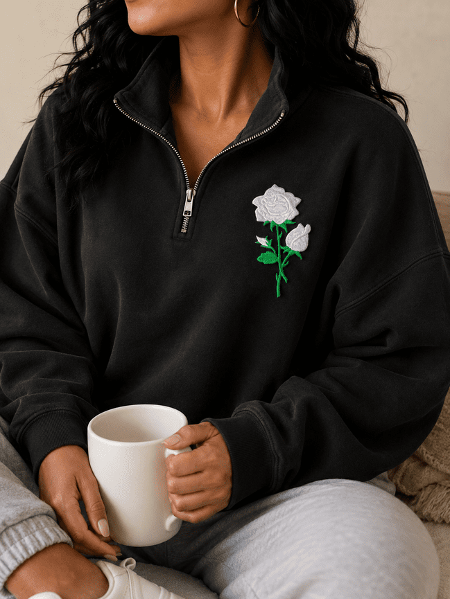 Links Rose Stem Embroidered Patch