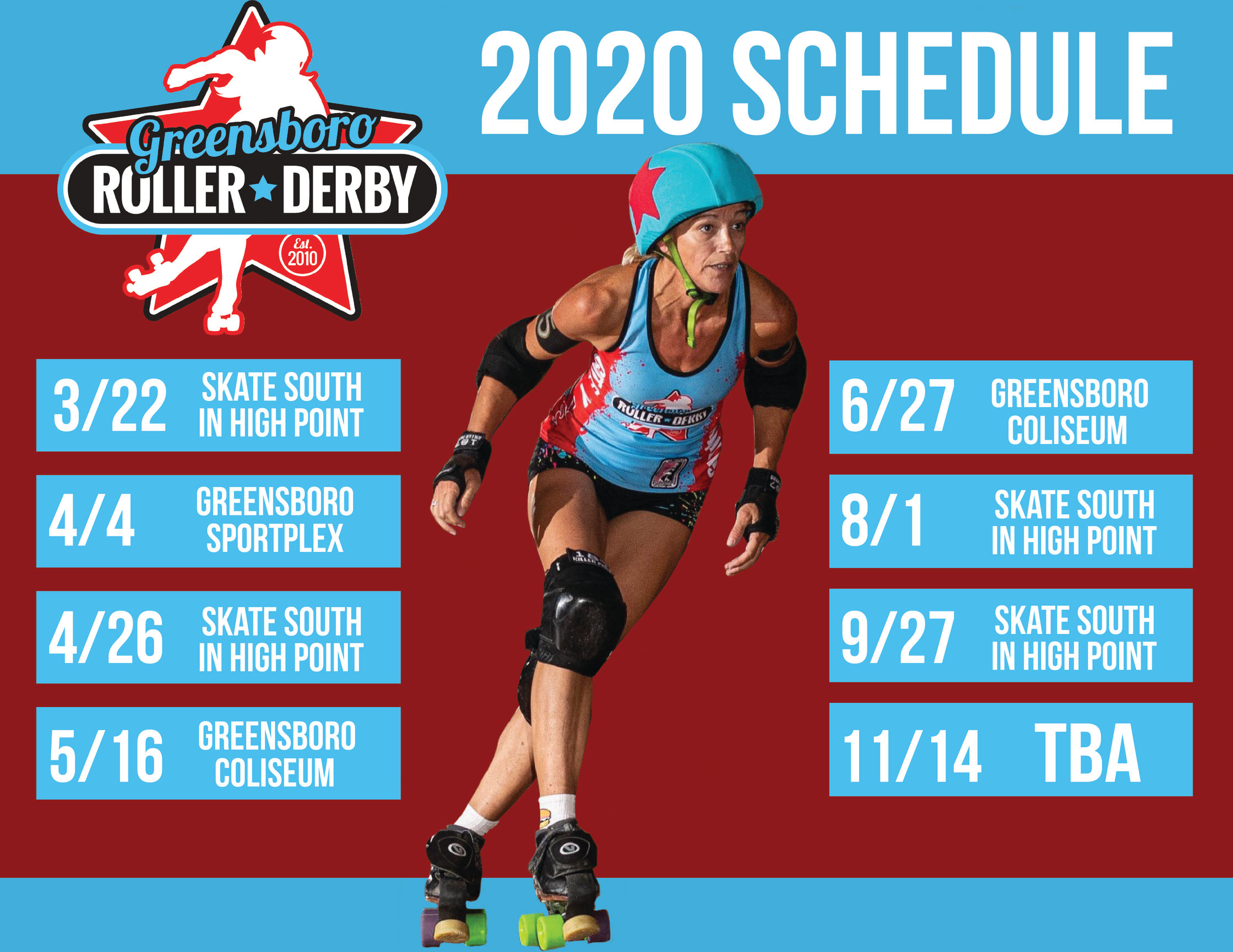 2020 SCHEDULE - Greensboro Roller Derby