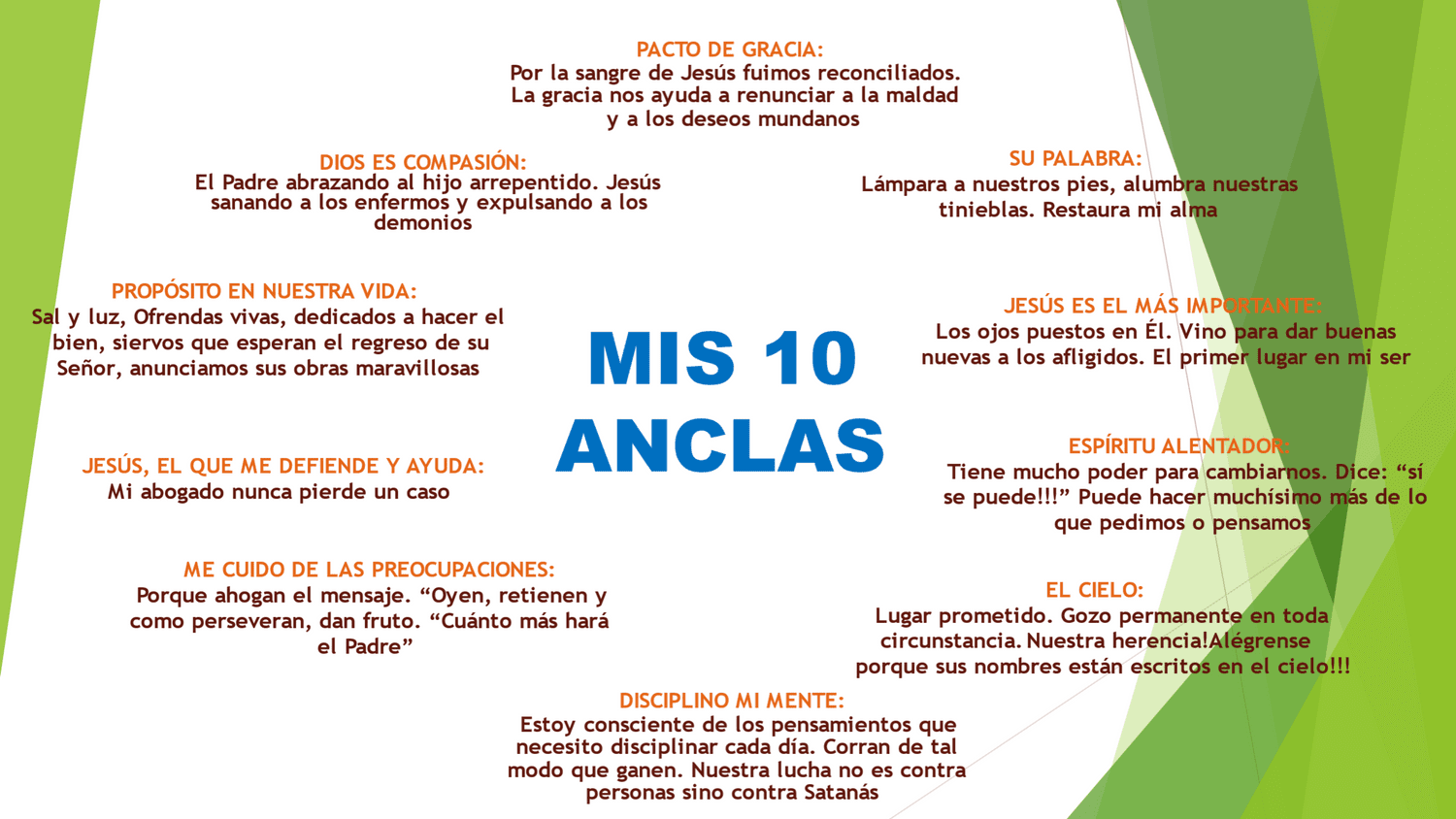 Mis 10 Anclas