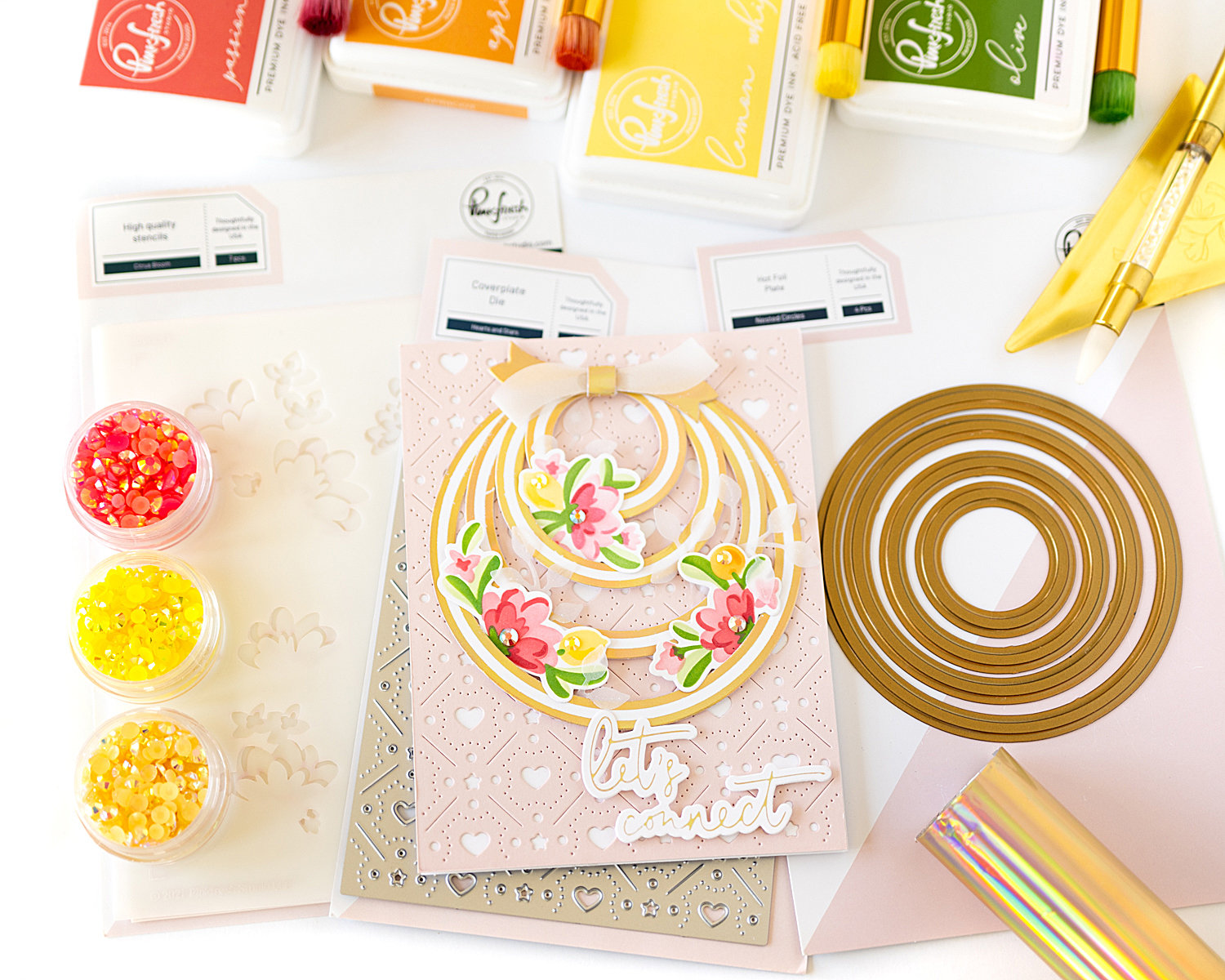 Let's Connect Citrus Bloom card + 35% off select designs at Pinkfresh ...