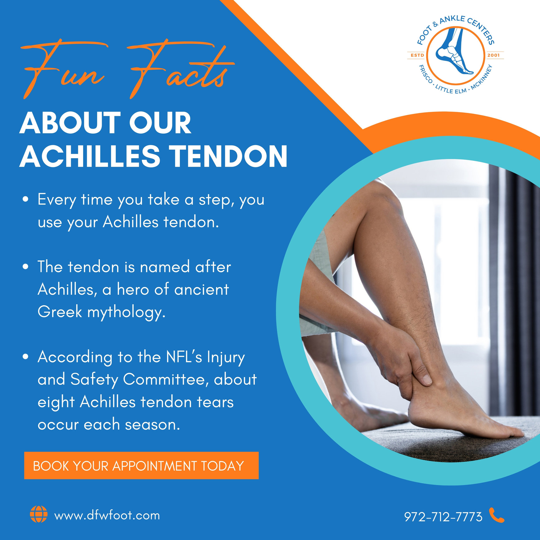 ACHILLES TENDON FUN FACTS in Frisco, Little Elm, and McKinney Foot & Ankle Centers of Frisco