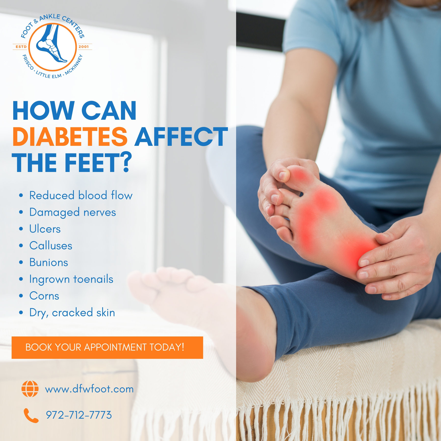 How diabetes can affect the feet in Frisco, Little Elm, and McKinney ...